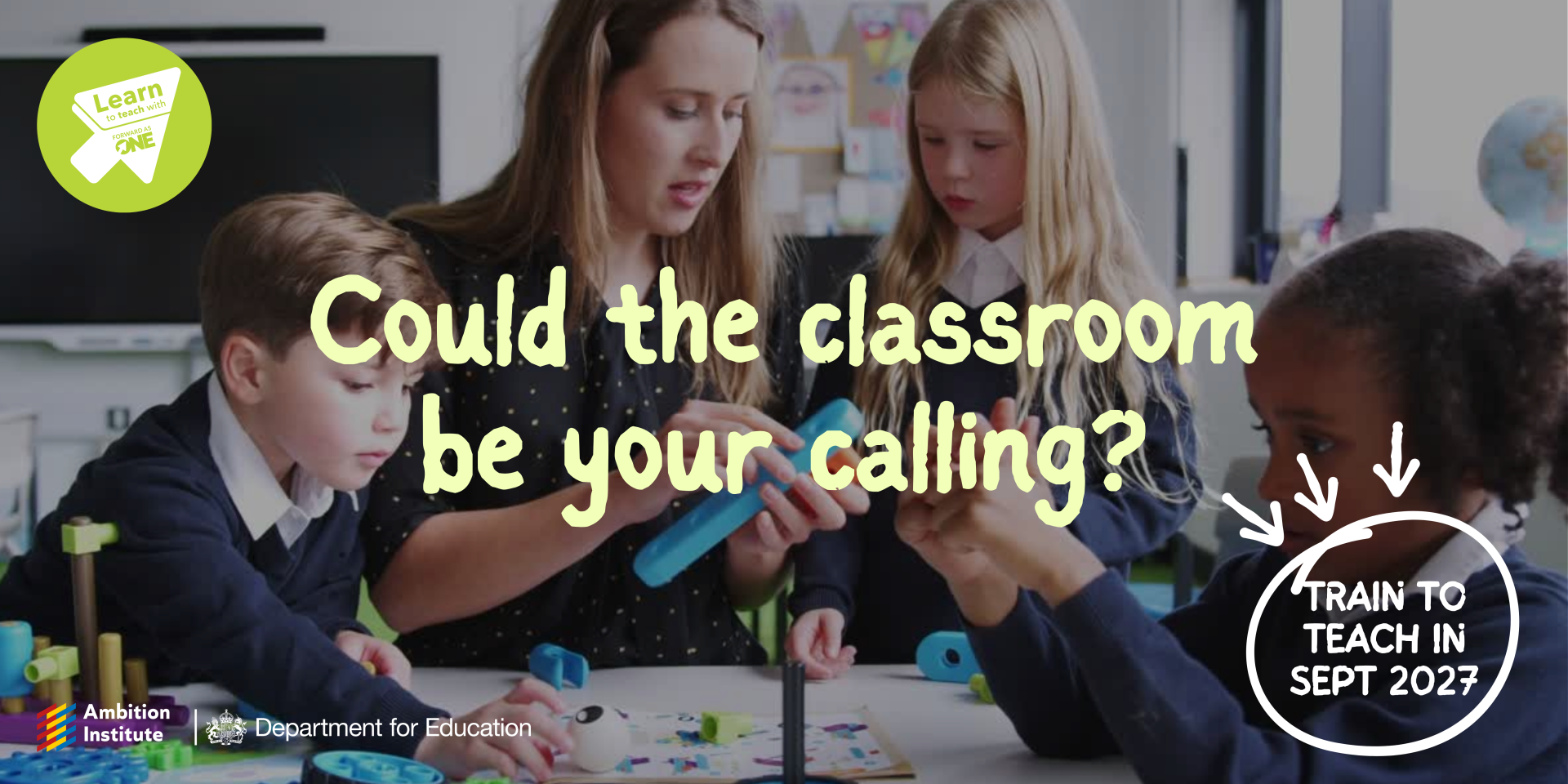 Promotional banner for aspiring trainee teachers